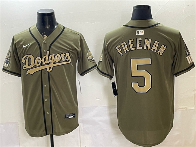 Los Angeles Dodgers #5 Freddie Freeman Olive 2026 Armed Forces Day Stitched Baseball Jersey