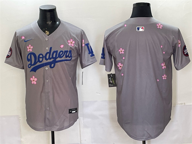 Los Angeles Dodgers Blank Grey 2025 Tokyo Series Limited Stitched Baseball Jersey