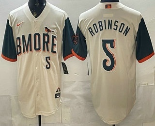 Baltimore Orioles #5 Brooks Robinson Cream 2026 City Connect Stadium Jersey