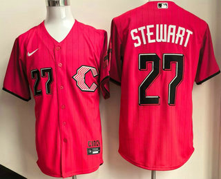 Cincinnati Reds #27 Sal Stewart Red 2026 City Connect Stadium Jersey Cincinnati Reds #27 Sal Stewart Red 2026 City Connect Stadium Jersey