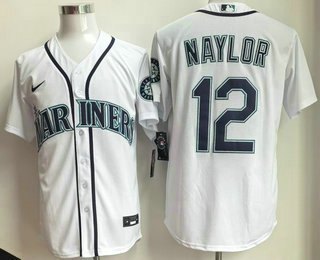 Seattle Mariners #12 Josh Naylor White Cool Base Jersey