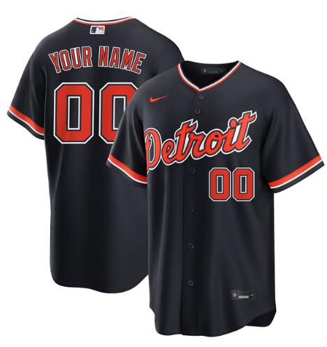 Custom Detroit Tigers Nike Alternate Replica Navy Jersey Custom Detroit Tigers Nike Alternate Replica Navy Jersey