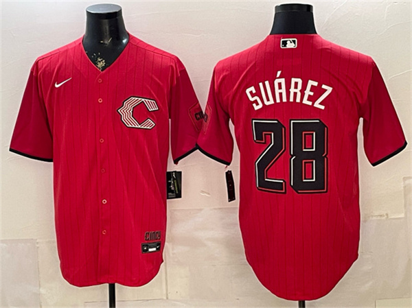 Cincinnati Reds #28 Eugenio Su??rez Red 2026 City Connect Stadium Stitched Baseball Jersey Cincinnati Reds #28 Eugenio Su??rez Red 2026 City Connect Stadium Stitched Baseball Jersey