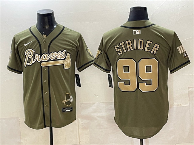 Atlanta Braves #99 Spencer Strider Olive 2026 Armed Forces Day Stitched Baseball Jersey