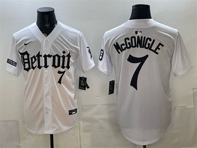 Detroit Tigers #7 Kevin McGonigle 2026 White 'Motor Gothic Edition' Vapor Premier Limited Stitched Baseball Jersey