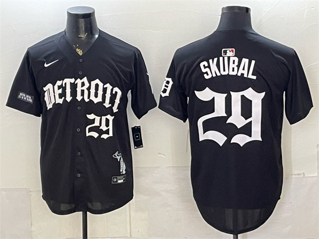 Detroit Tigers #29 Tarik Skubal 2026 Black 'Motor Gothic Edition' Vapor Premier Limited Stitched Baseball Jersey Detroit Tigers #29 Tarik Skubal 2026 Black 'Motor Gothic Edition' Vapor Premier Limited Stitched Baseball Jersey