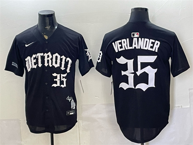 Detroit Tigers #35 Justin Verlander 2026 Black 'Motor Gothic Edition' Vapor Premier Limited Stitched Baseball Jersey