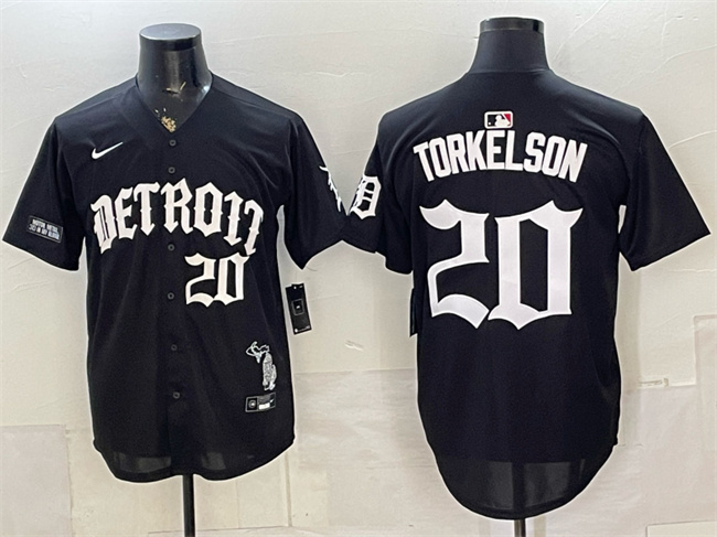 Detroit Tigers #20 Spencer Torkelson 2026 Black 'Motor Gothic Edition' Vapor Premier Limited Stitched Baseball Jersey