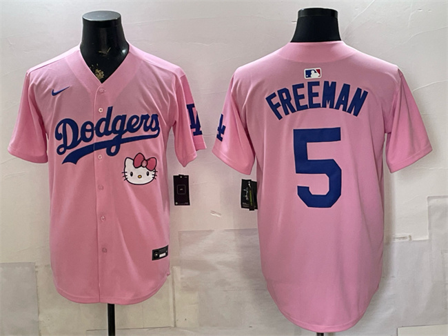 Los Angeles Dodgers #5 Freddie Freeman Pink 2025 Hello Kitty Vapor Limited Stitched Baseball Jersey