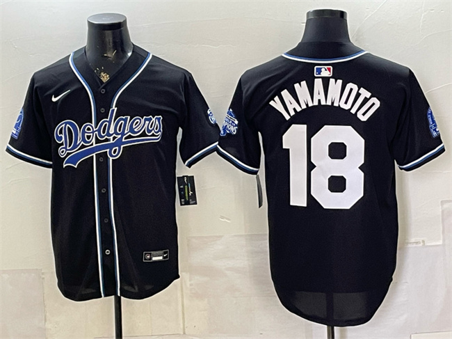 Los Angeles Dodgers #18 Yoshinobu Yamamoto B2B Champs 2026 Black Out Style Vapor Limited Stitched Baseball Jersey
