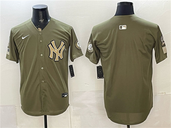 New York Yankees Blank Olive 2026 Armed Forces Day Stitched Baseball Jersey