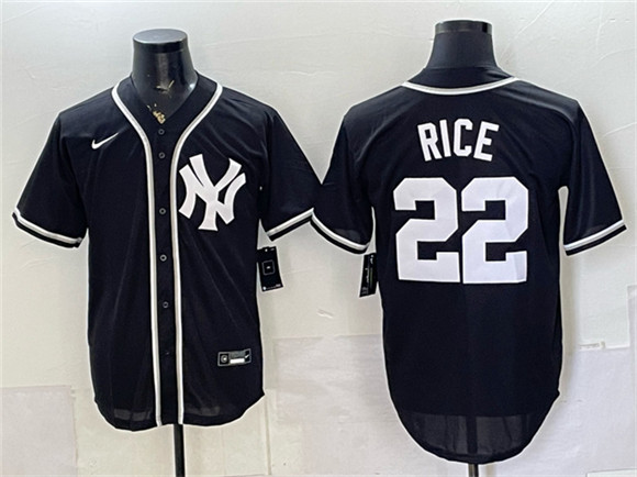 New York Yankees #22 Ben Rice 2026 Fashion Replica Black Out Stitched Baseball Jersey