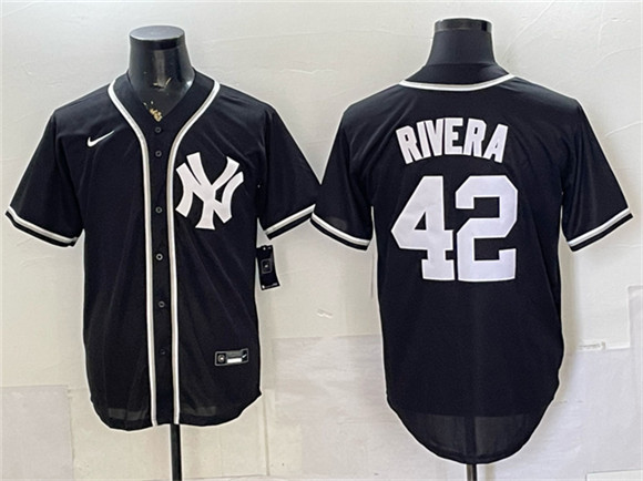 New York Yankees #42 Mariano Rivera 2026 Fashion Replica Black Out Stitched Baseball Jersey