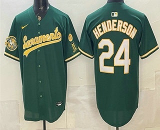 Oakland Athletics #24 Rickey Henderson 2026 Green Alternate Sacramento Celebrating 125 Years Limited Jersey