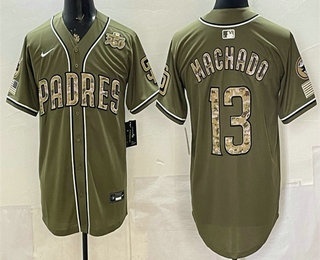 San Diego Padres #13 Manny Machado Olive 2026 Armed Forces Day Jersey