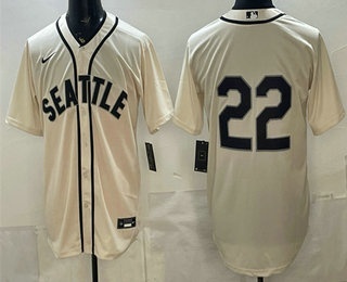 Seattle Mariners #22 Bryan Woo Cream Alternate Stitched Jersey