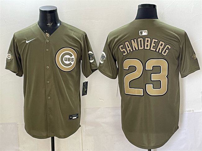 Chicago Cubs #23 Ryne Sandberg Olive 2026 Armed Forces Day Stitched Baseball Jersey Chicago Cubs #23 Ryne Sandberg Olive 2026 Armed Forces Day Stitched Baseball Jersey