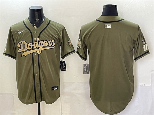 Los Angeles Dodgers Blank Olive 2026 Armed Forces Day Stitched Baseball Jersey