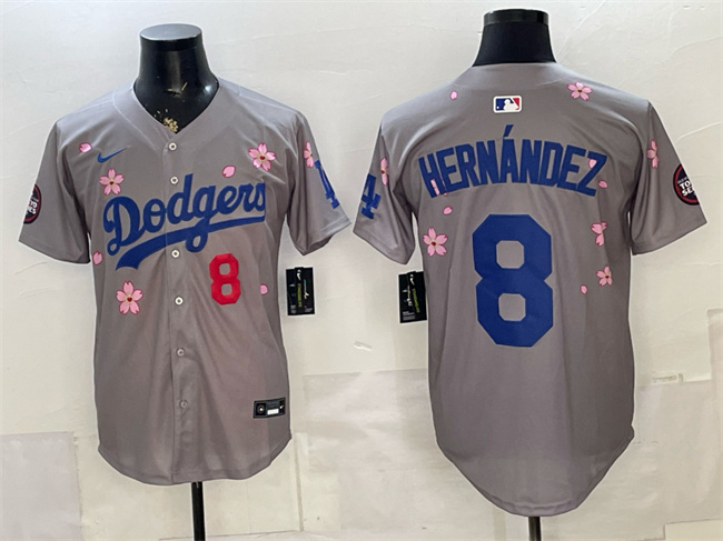 Los Angeles Dodgers #8 Enrique Hernandez Grey 2025 Tokyo Series Limited Stitched Baseball Jersey