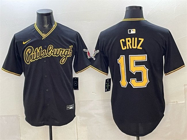 Pittsburgh Pirates #15 Oneil Cruz Black Limited Stitched Baseball Jersey