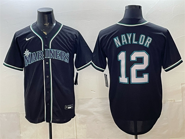 Seattle Mariners #12 Josh Naylor 2026 Fashion Replica Black Out Stitched Baseball Jersey