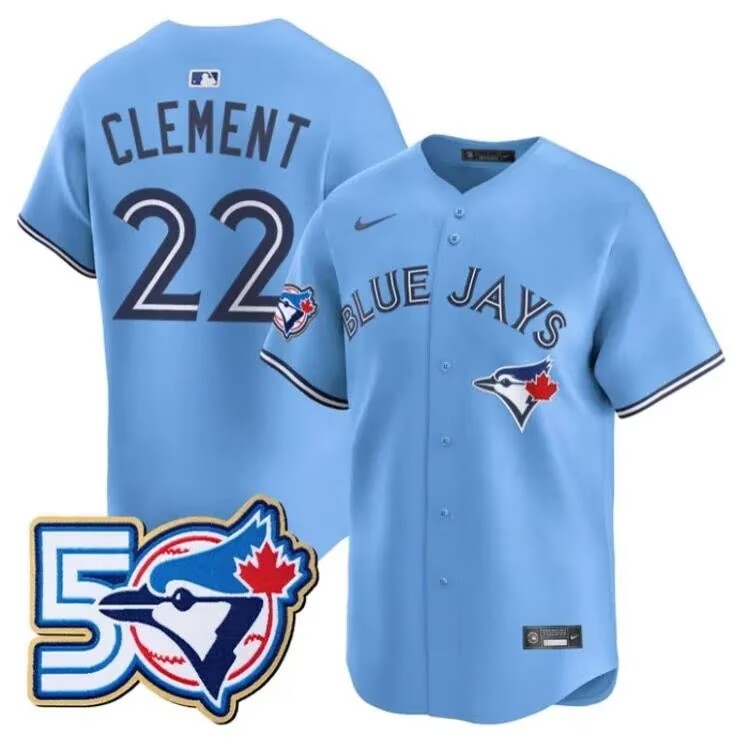 Toronto Blue Jays 22 Ernie Clement 50th Anniversary Alternate Limited Jersey