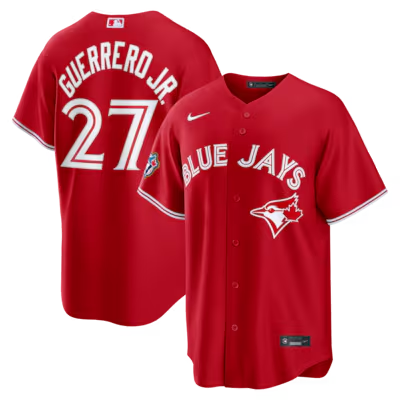 Toronto Blue Jays #27 Vladimir Guerrero Jr. Red 50th Anniversary Alternate Limited Jersey
