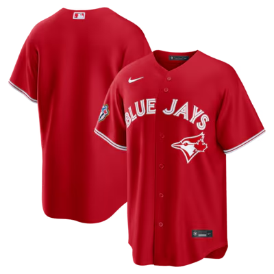 Toronto Blue Jays Blank Red 50 Seasons Patch Stitched Baseball Jersey