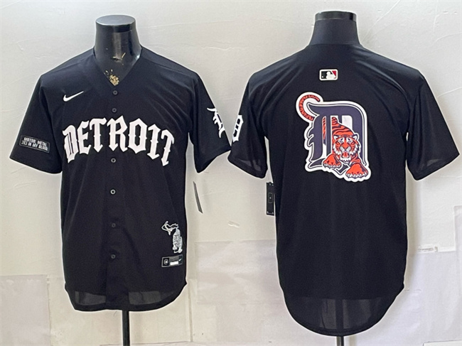 Detroit Tigers Team Big Logo 2026 Black 'Motor Gothic Edition' Vapor Premier Limited Stitched Baseball Jersey