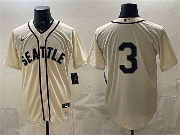 Seattle Mariners #3 J.P. Crawford Cream Alternate Stitched Baseball Jersey Seattle Mariners #3 J.P. Crawford Cream Alternate Stitched Baseball Jersey