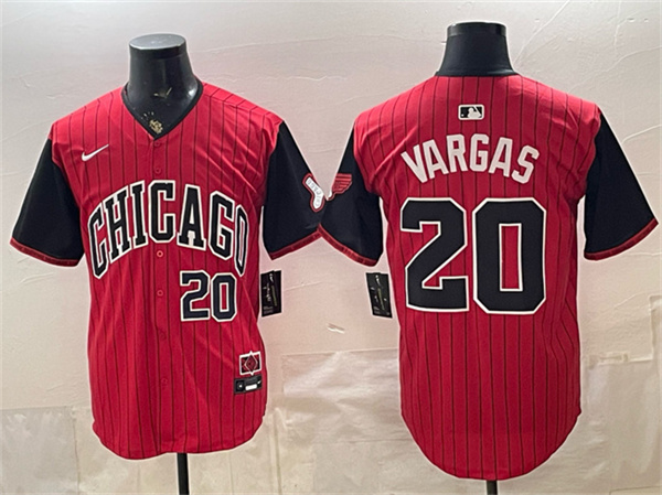 Chicago White Sox #20 Miguel Vargas Red Black 2025 City Connect Limited Stitched Baseball Jersey