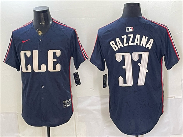 Cleveland Guardians #37 Travis Bazzana Navy 2024 City Connect Limited Stitched Baseball Jersey