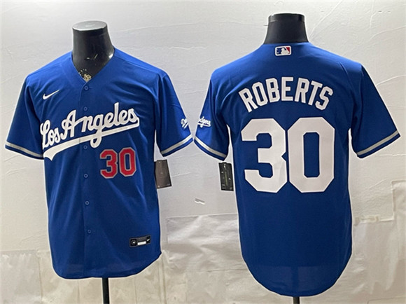 Los Angeles Dodgers #30 Dave Roberts Royal Alternate Stadium Stitched Baseball Jersey