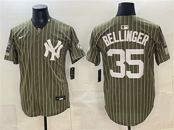 New York Yankees #35 Cody Bellinger Olive 2026 Armed Forces Day Salute To Service Stitched Baseball Jersey