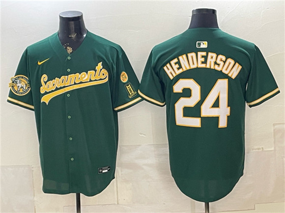Oakland Athletics #24 Rickey Henderson 2026 Green Alternate Sacramento Celebrating 125 Years Vapor Limited Stitched Baseball Jersey