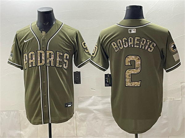 San Diego Padres #2 Xander Bogaerts Olive 2026 Armed Forces Day Stitched Baseball Jersey