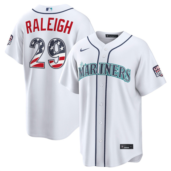 Seattle Mariners #29 Big Dumper White USA 250 Fourth of July Home Stitched Baseball Jersey Seattle Mariners #29 Big Dumper White USA 250 Fourth of July Home Stitched Baseball Jersey