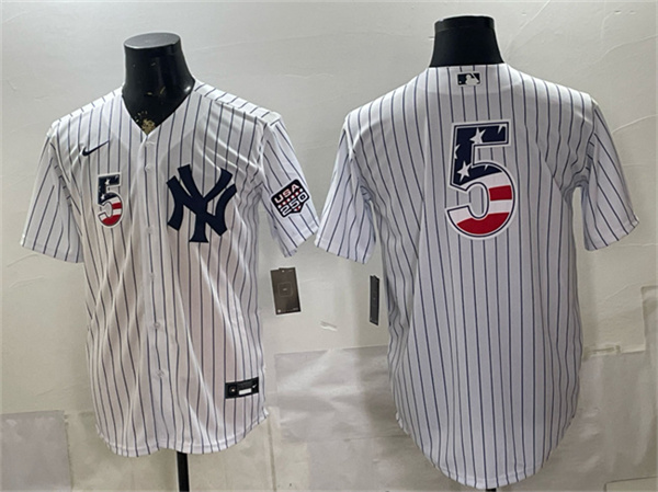 New York Yankees #5 Joe DiMaggio White 2026 USA 250 Fourth of July Home Stadium Stitched Baseball Jersey