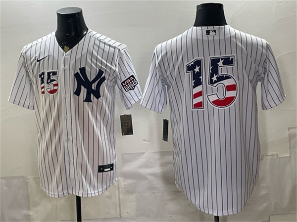 New York Yankees #15 Thurman Munson White 2026 USA 250 Fourth of July Home Stadium Stitched Baseball Jersey New York Yankees #15 Thurman Munson White 2026 USA 250 Fourth of July Home Stadium Stitched Baseball Jersey