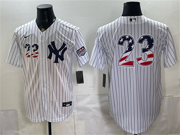 New York Yankees #23 Don Mattingly White 2026 USA 250 Fourth of July Home Stadium Stitched Baseball Jersey