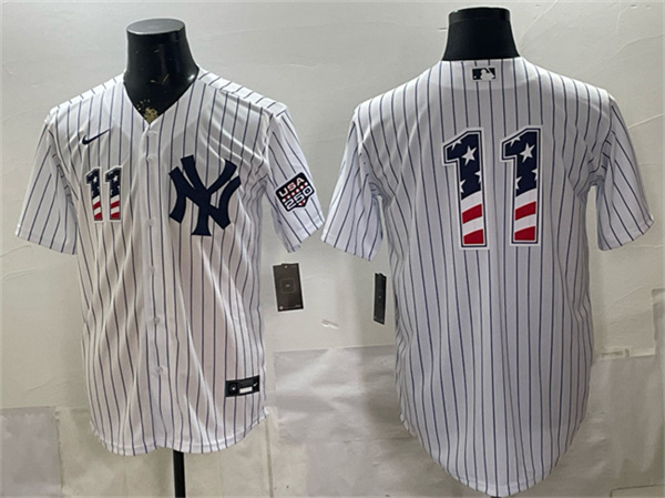 New York Yankees #11 Anthony Volpe White 2026 USA 250 Fourth of July Home Stadium Stitched Baseball Jersey