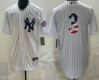 New York Yankees #3 Babe Ruth White 2026 USA 250 Fourth of July Home Stadium Stitched Jersey