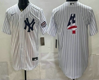 New York Yankees #4 Lou Gehrig White 2026 USA 250 Fourth of July Home Stadium Stitched Jersey