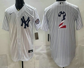 New York Yankees #2 Derek Jeter White 2026 USA 250 Fourth of July Home Stadium Stitched Jersey