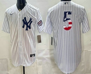 New York Yankees #5 Joe DiMaggio White 2026 USA 250 Fourth of July Home Stadium Stitched Jersey