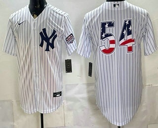 New York Yankees #54 Max Fried White 2026 USA 250 Fourth of July Home Stadium Stitched Jersey