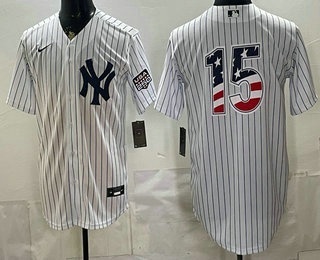 New York Yankees #15 Thurman Munson White 2026 USA 250 Fourth of July Home Stadium Stitched Jersey New York Yankees #15 Thurman Munson White 2026 USA 250 Fourth of July Home Stadium Stitched Jersey