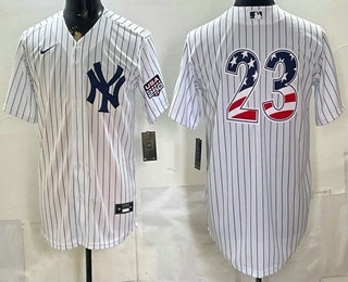 New York Yankees #23 Don Mattingly White 2026 USA 250 Fourth of July Home Stadium Stitched Jersey