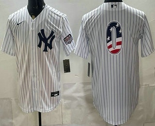 New York Yankees #0 Marcus Stroman White 2026 USA 250 Fourth of July Home Stadium Stitched Jersey