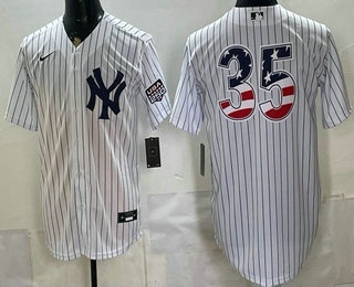 New York Yankees #35 Cody Bellinger White 2026 USA 250 Fourth of July Home Stadium Stitched Jersey